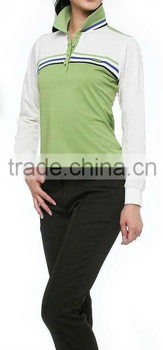 Fashion design Cotton Spandex Long sleeves Ladies Golf Clothing
