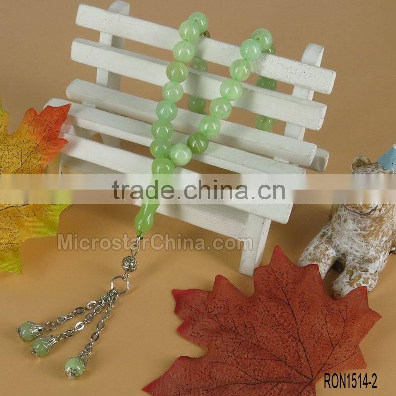 33pcs 8mm Jasper Stone Silver Tassel Prayer Beads Tespih Tesbih Tasbeen Beads