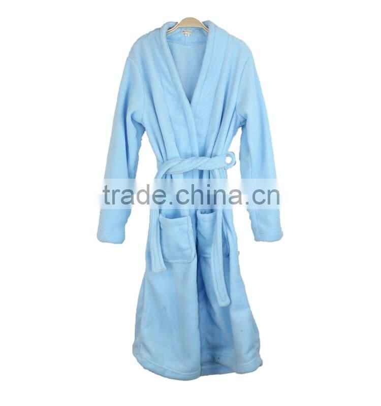 Super soft cheap adults Coral Fleece Bathrobe for the hotel or home