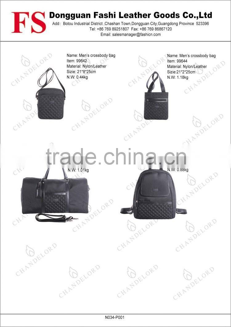 2016 Wholesale simple fashion design black luggage bags nylon adjustable men's backpack