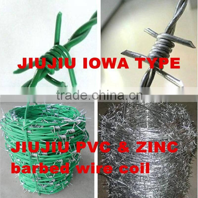 Anping Jiujiu pvc coated barbed wire best prices
