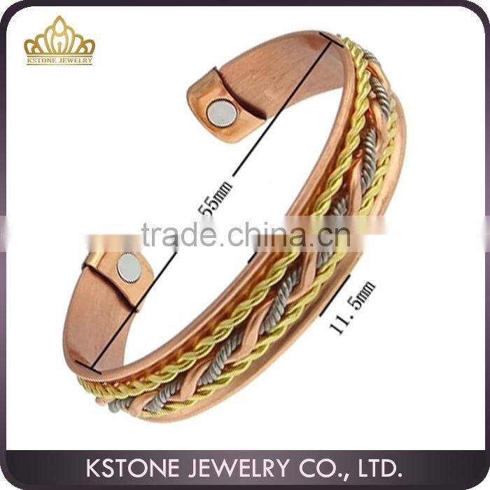KSTONE Men's Magnetic Copper Celtic Cuff Bangle Golf Bracelet