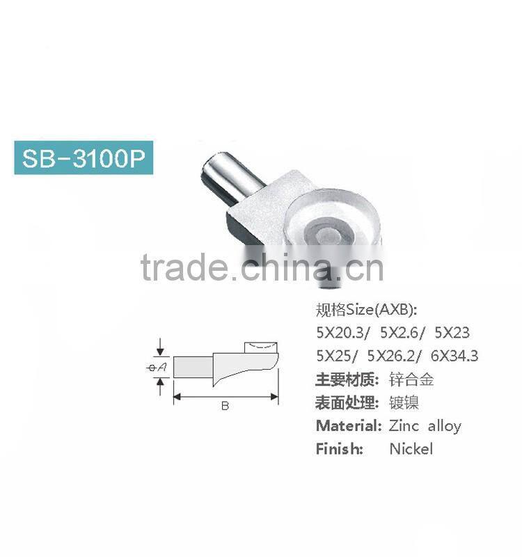 Glass shelf supports plastic