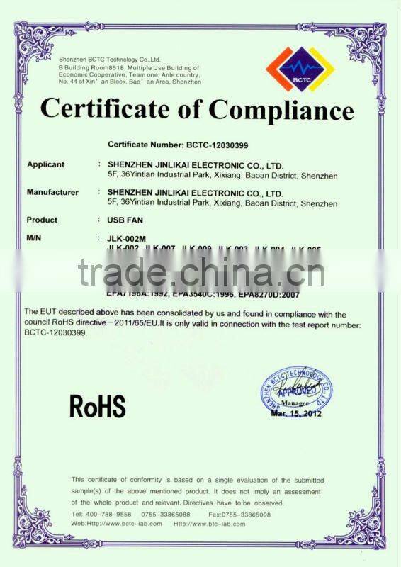 4inch metal gift usb fan with various colors