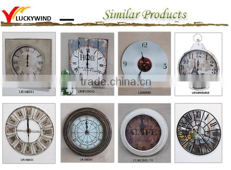 owl flower shabby retro white crate antique wood clock