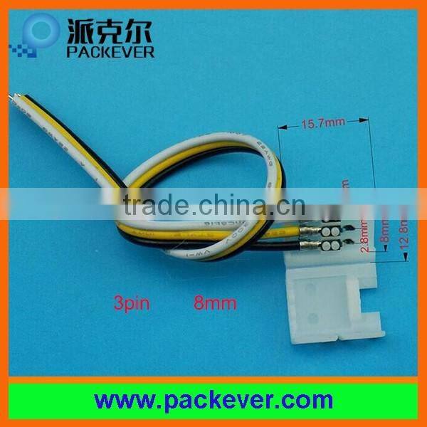 3 pins solder free connector for 10mm width PCB WW/CW led strips