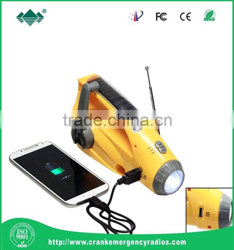 Hand Crank All-Purpose LED Flashlight Recharge flashlight Hand solar flashlight