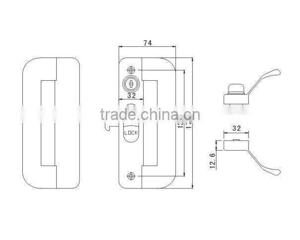8.09.10901 Door lock for Aluminum ally sliding door Door handle with lock Door lock with key