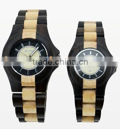 Top Fashion Leather Strap Quartz Wood Wristwatches 2016