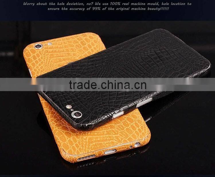 2016 new coming crocodile leather skin for iphone 6s plus, for iphone 6 plus sticker decal skin cover with leather material