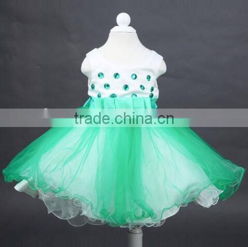 Children Girls Kids Dresses Crystal Knee Length Kids Dresses