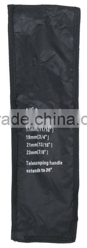 Chrome Finish 1/2" Power Wrench with 3" Extension and (2) Dual Hex Sockets