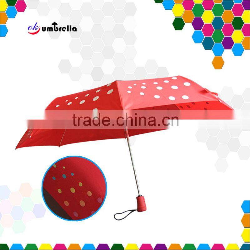 21''x8k high quality three folding umbrella change color when wet umbrella
