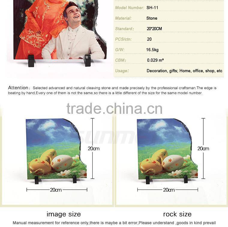 2015 Sunmeta manufacturer 3D sublimation heat press rock photo, slate