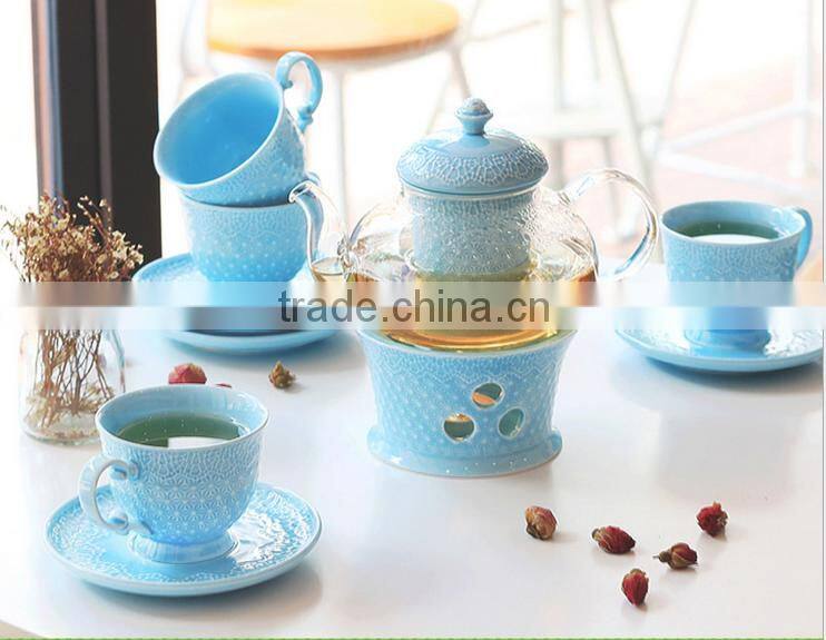 Good Quality Creative Customized Pure Color Bone China Ceramics Tea Set
