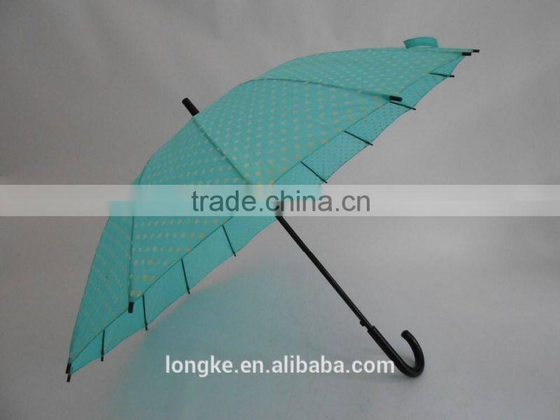 16 ribs shtaight shaft polka dot ladies umbrella