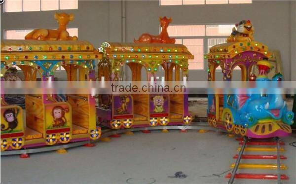 Electric train for kids used amusement park rides elephant track train for sale