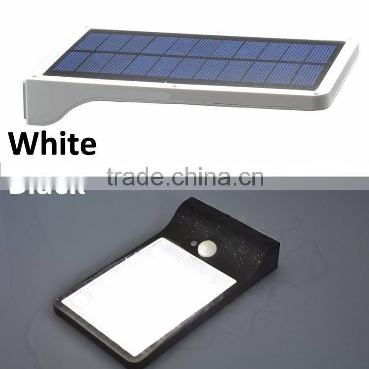 36 led plastic pad ip65 waterproof 450LM PIR sensor + Light control+weak light multi-mode solar motion sensor security light