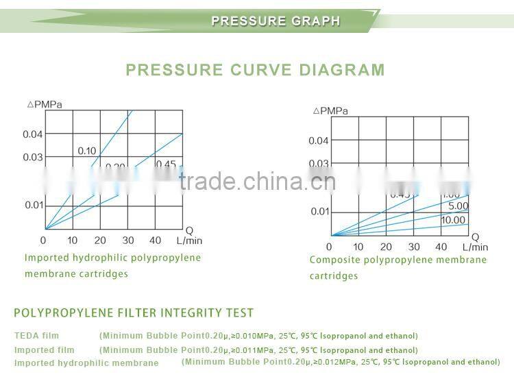 0.2Micron high efficient Sterilization pp membrane filter cartridge