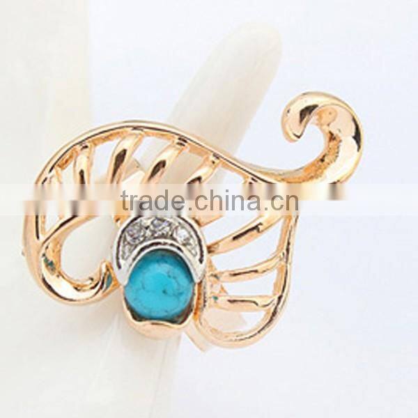 Fresh Jewelry Golden Heart Necklace Earring And Ring Sets