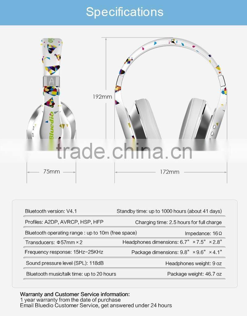 Bluedio A (Air) Fashionable Wireless Bluetooth Headphones with Headband 3D Surround Sound bluetooth headset