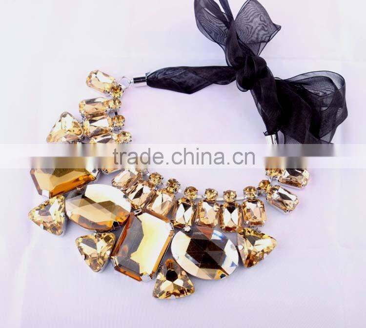 Hot Sale Multicolor Crystal Collar Choker Vintage Pendant Statement Necklace Women Fashion Necklaces for Women 2014