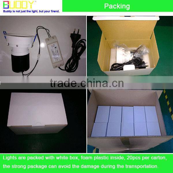 Popular design 15W COB LED Downlight Cutout 90mm with lens, No Adjustable