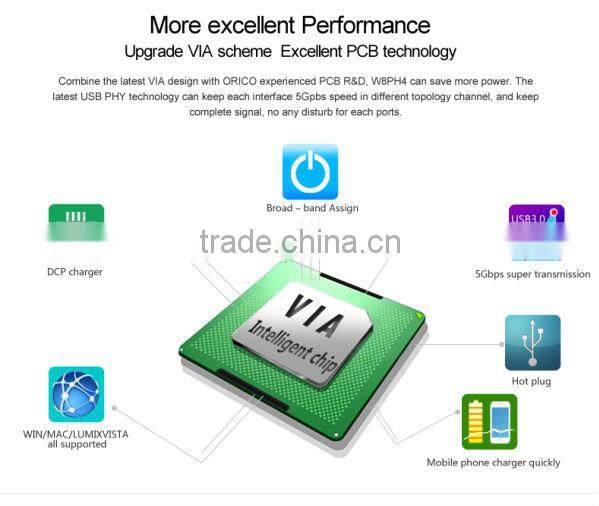 ORICO DCW-4U 4 Port smart usb wall charger for table phone with rechangeble AC plug