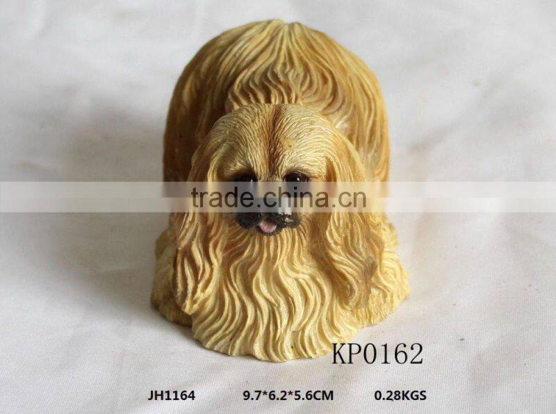 mini resin dog figurines, White Dog Resin Animal Statue