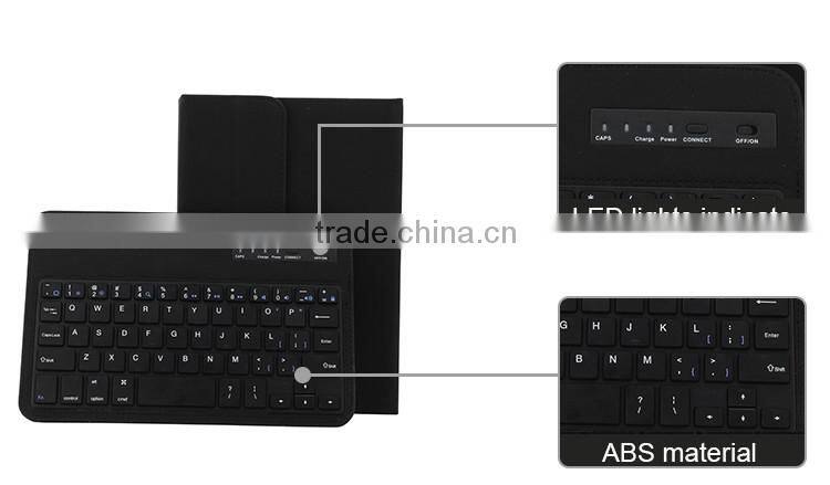 Universal vertical tablet pc leather cheap oem mini bluetooth keyboard case