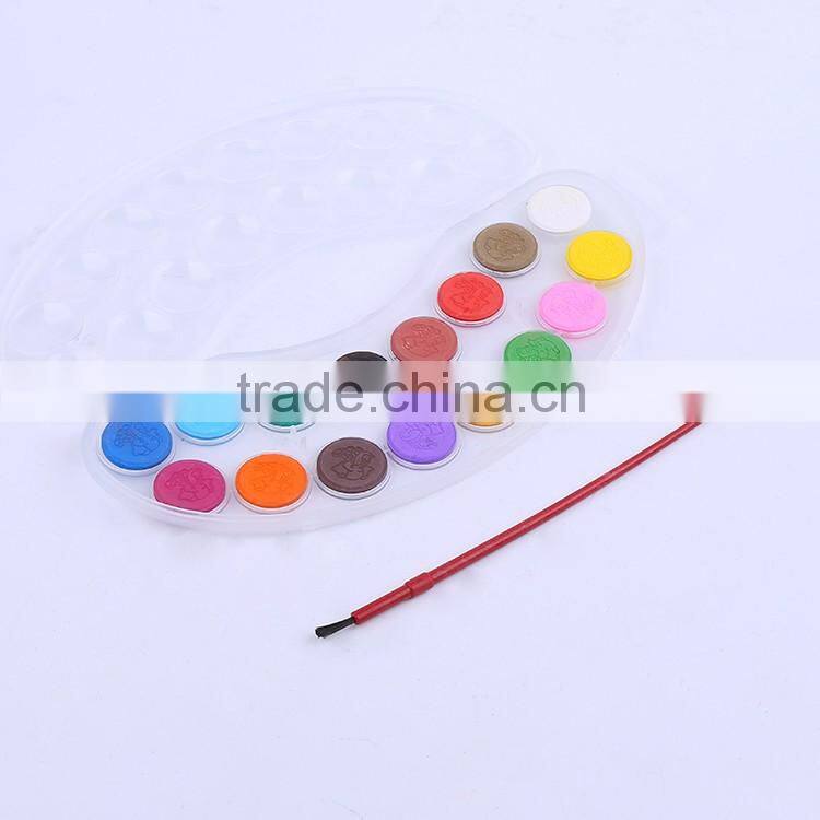 2016 New Design With Paint Brush Moon Shaper Plastic Box Solid Watercolor Color Watercolor Cake High Quality