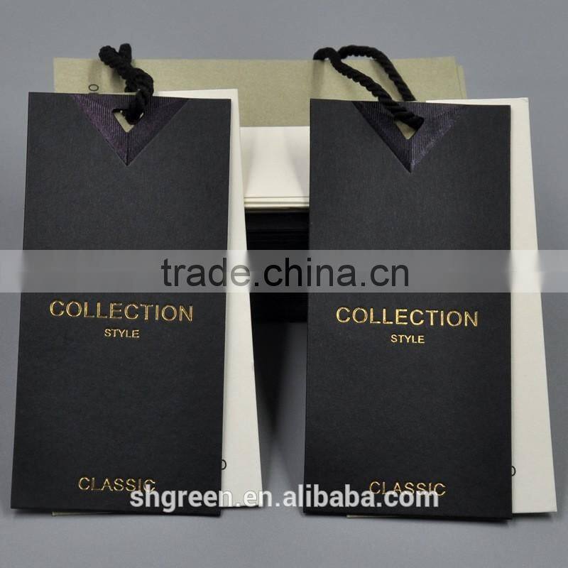 Super quality hot stamping gold logo paper hangtag for blazer: