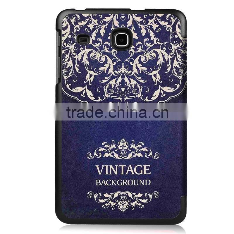 High quality hard PU leather material multi pattern case stand tablet case for Samsung Tab E 8.0