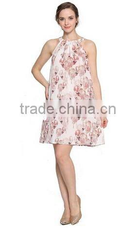 Sleeveless Ladies House Dress Digital Printed House Dress