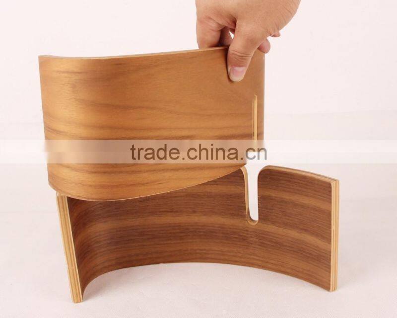 High quality omega shape wooden headphone stands with black walnut veneer
