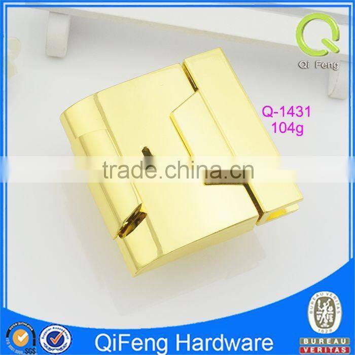 Q-1431 good quality hardware lock metal new design bag lock gold shape