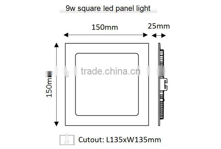LED downlight 9w square / New design led retrofit recessed lighting / LED aluminum lamp