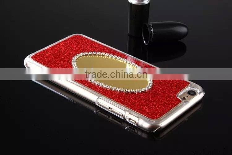 Special design mirror phone case makeup case for iphone 6 6plus with lighted mirror