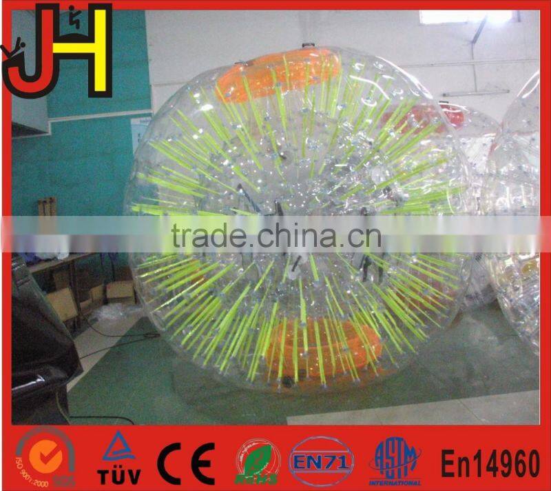 2.8 meter fluorescent zorb ball, inflatable shining zorb ball