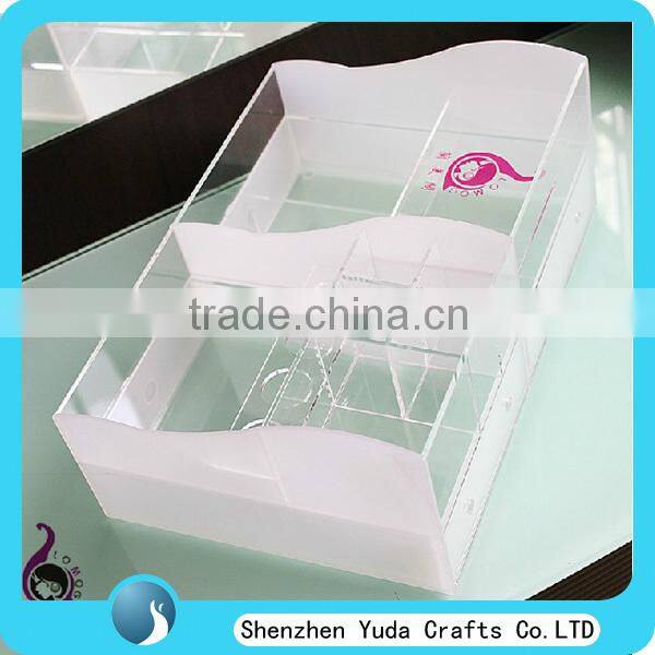 high quality acrylic skin care product storage organizer elegant white perspex drawer makeup box