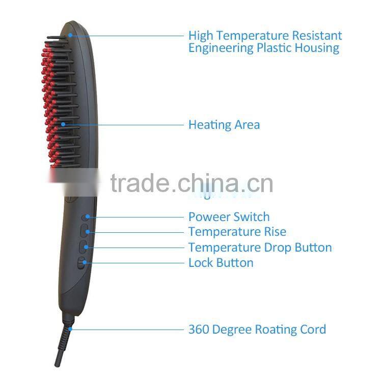 hair straightener comb brush,electric straightening hair brush