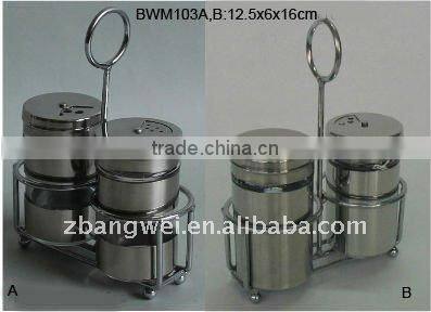 glass jar used for spice with metal rack