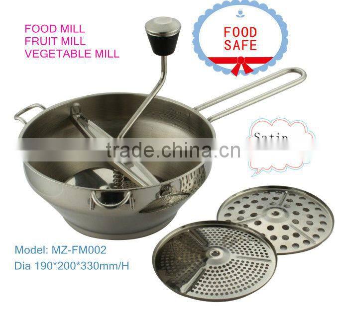 Stainlesss Steel Manual Food Mill, Fruit Mill, Vegetable Mill