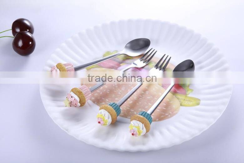 elegant design cutlery holder polyresin cutlery kid fork spoon set