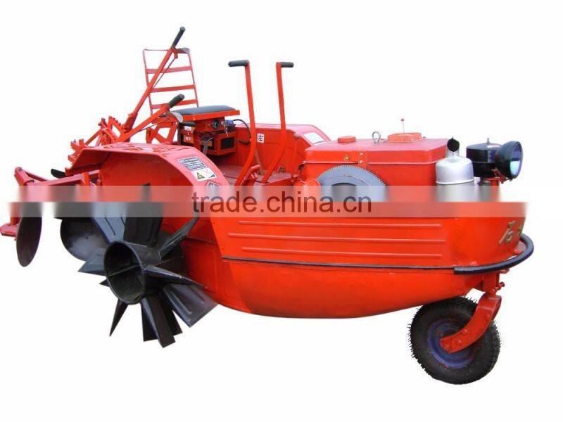 Paddy field tillage and fertilizing machine boat tractor