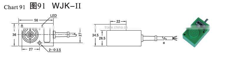 WJK-II AC NO NC NPN Made in China Two wire Non fluse IP67 Detection distance 8mm Integrated Proximity Switches Transistor Sensor