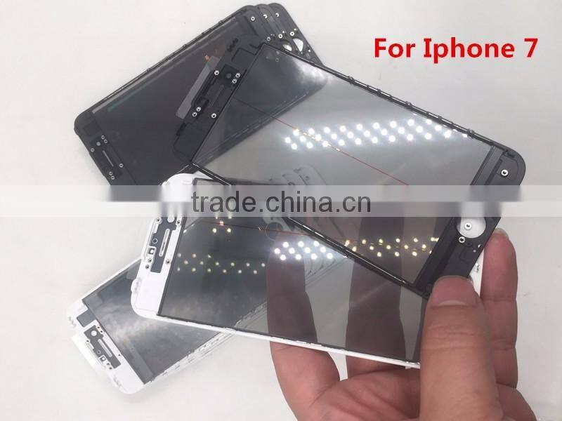 LCD Front Touch Screen Glass Outer Lens For iPhone 6S 4.7inch With Frame Bezel OCA Film Glue Cold Press