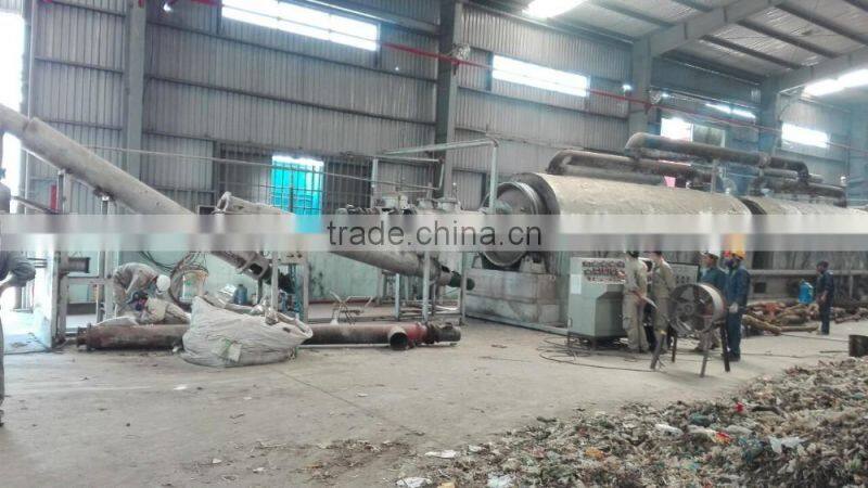 high feedback 15tons continous feeding vacumm waste plastic pyrolysis equipment