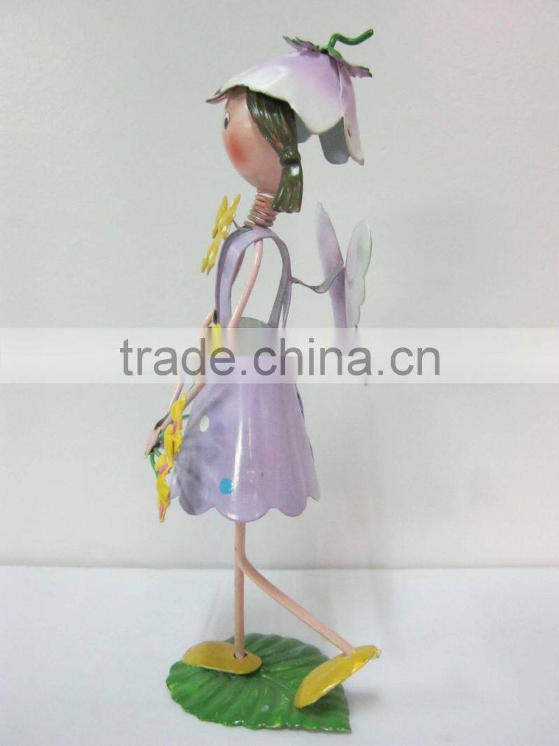 garden flower fairy painted iron flower fairy garden decoration