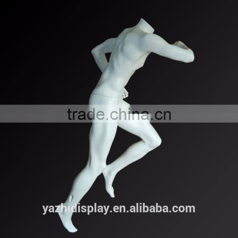 Window display silver fiberglass yoga female mannequin for sale